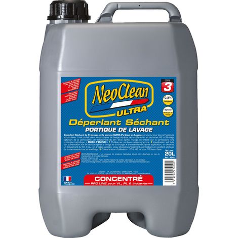 Déperlant séchant pour portique de lavage - gamme ULTRA - bidon de 20 litres - Ce produit de marque NEOCLEAN est neuf.