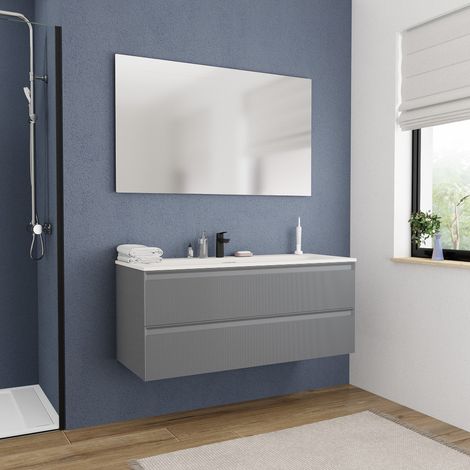 Ceramia Neues Badezimmermöbel 120 cm, FSC-zertifiziert, dunkelgrau (CERAMIA-3DG120)