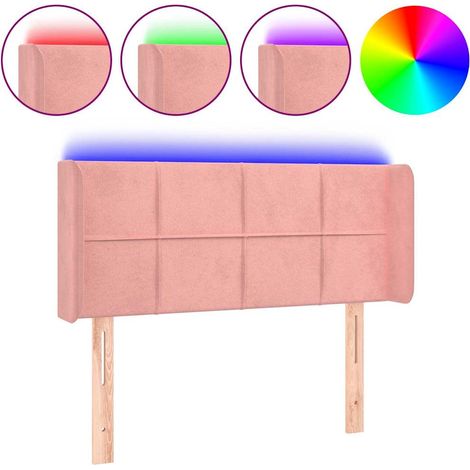 Maison Exclusive - Cabecero con LED de terciopelo rosa 83x16x78/8 (1/5)