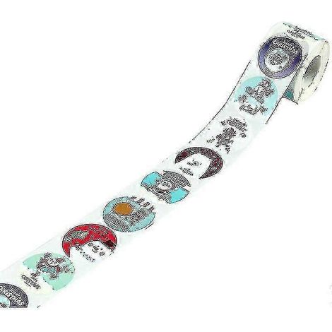 Autocollant Joyeux Noël Étiquette Cadeau Ruban Bonhomme de Neige Autocollant Ruban Thsin (1/5)