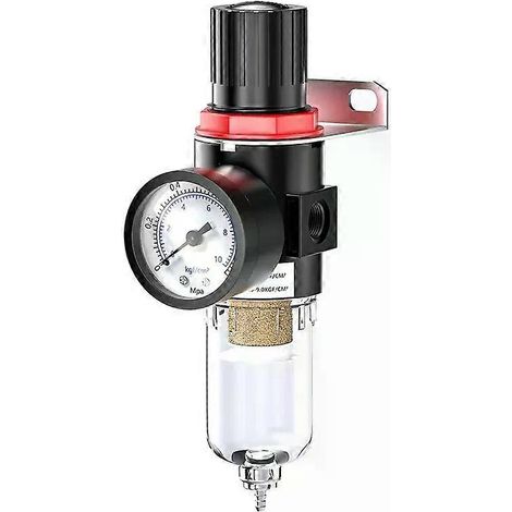 Luftaufbereitungsanlage mit pneumatischem Filter AFR-2000, Druckregler, Kompressor, Expansionsventil, Öl-/Wasserabscheider und Manometer AFR2000. (1/5)