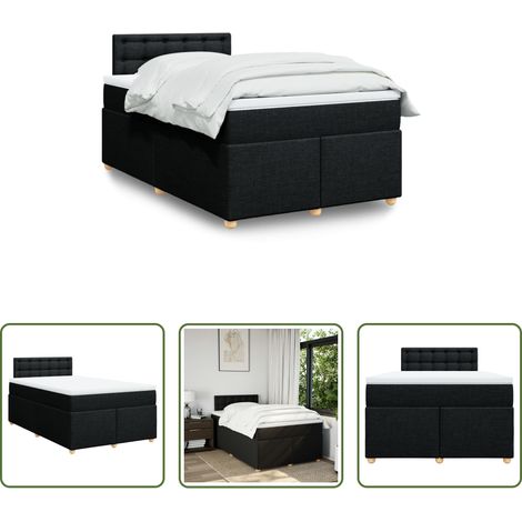 Matratze - Boxspringbett mit Matratze Schwarz 120x190 cm Stoff (1/5)