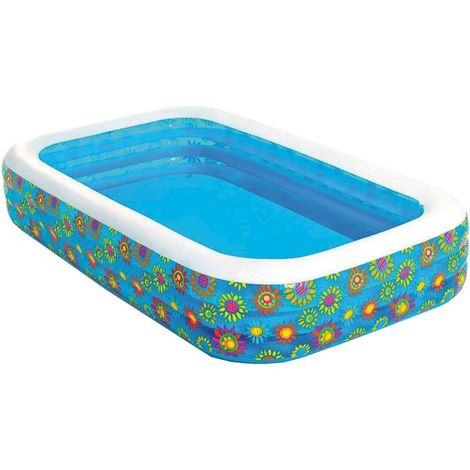 PISCINA GONFIABILE FAMILY RETTANGOLARE 3 ANELLI  +6 ANNI  cm.305x183x56h.  peso kg.8 (art.54121)    BESTWAY