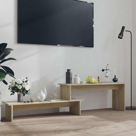 vidaXL Mueble para TV madera contrachapada roble Sonoma 180x30x43 cm (1/5)