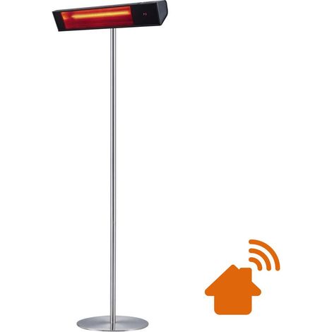 Sined Radiador Exterior Infrarrojo Wifi Con Pedestal Onda Corta 2000w Negro 3 Niveles De Potencia 100 66 y 33 Ángulo De Ajuste 0gradi 15gradi y 30 Protección Ip65