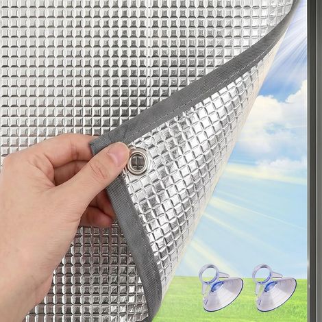 CCYKXAFilm D'isolation Thermique Fenêtre, Film de Protection Solaire Anti Chaleur avec Ventouse, Films Fenetre D'aluminium Réutilisable, Films Anti-UV100x60 (1/5)