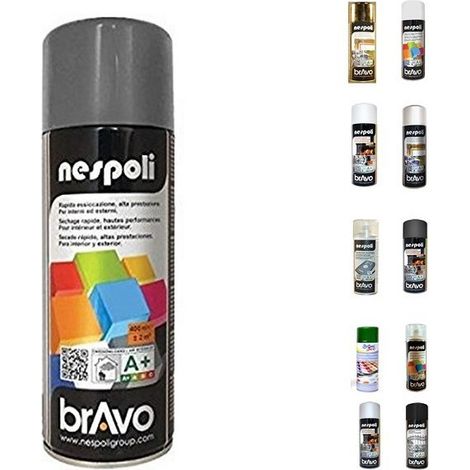Lot de bombes de peinture - Aérosol NESPOLI 400ml - peinture en spray MadeInNature - Gris argenté - Lot de 3. (1/2)