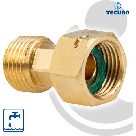 tecuro Verschraubung 1/2 Zoll Überwurfmutter x 1/2 Zoll Außengewinde - Messing blank CW617N