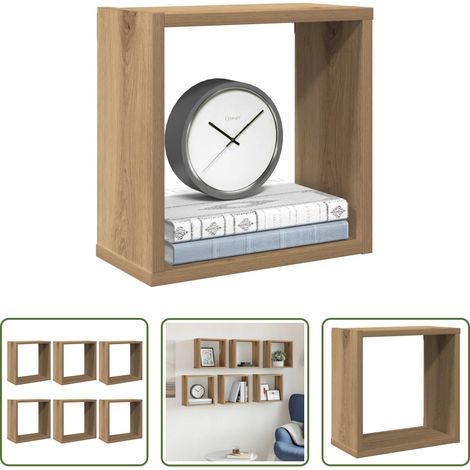 Holzregal -  Würfel-Wandregale 6 Stk. Artisan-Eiche 30x15x30 Holzwerkstoff (1/5)