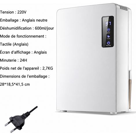 Déshumidificateur d'air électrique double cœur CS10D 90W 220V prise européenne 220v réf 6497 28 × 18,5 × 41,5 cm 2,7 kg – Livraison gratuite