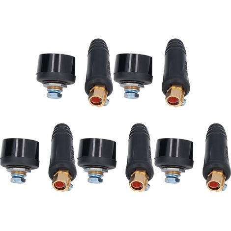 Packung mit 5 Schnelllötverbindern, Gummi und Messing, europäischer Stecker für Schweißgeräte, wasserdichte und robuste Verbindung. (1/5)