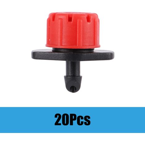 (Rouge - Lot de 20) Goutteur réglable à 8 trous pour tuyau d'arrosage 4/7 mm - Buses d'irrigation pour jardin, agriculture, outils d'arrosage pour fleurs et légumes (1/5)