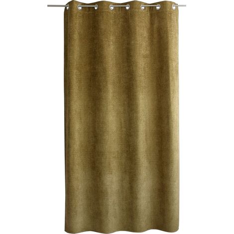 Rideau thermique ALPAGA 140 x 240 cm – Velours chenillé – Doublure polaire - 140x240cm - Bronze