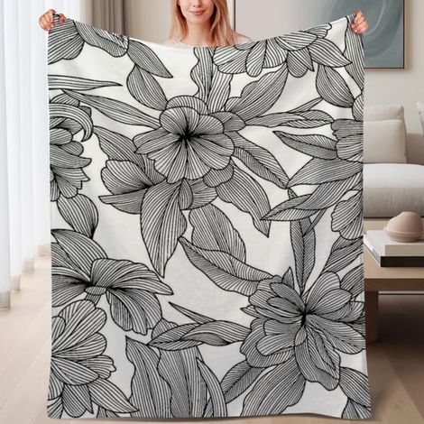 Couverture de lit en polaire, couverture légère et cosy en microfibre pour le printemps, décoration de chambre à coucher, cadeau pour femmes et hommes, 6080 pouces (1/4)