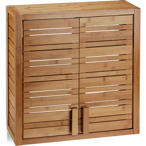 Pensile da parete in bambù per bagno 3 ripiani pratico spazio di archiviazione stile naturale in bambù beige 130004206