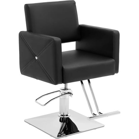 Poltrona da barbiere Carlisle con poggiapiedi altezza seduta 55 cm 150 kg acciaio inox nero compensato PU schiuma nera 140008960
