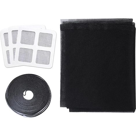 Moustiquaire Fenêtre, Kit Moustiquaire Fenetre Adhesive Diy 1,5×2m avec 3 Pièces Patchs de Réparation, Découpable Filet Anti Moustique Noire Sans Perçage Mousticaire pour Maison Balcon (1/5)