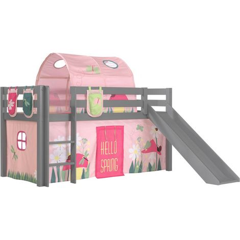 Pack - Lit Enfant, Tente, 3 Pochettes & Tunnel "Pino Spring" Gris (1/2)