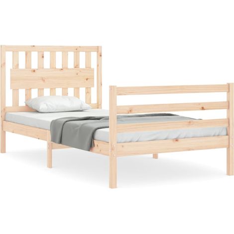 Maison Exclusive - Estructura de cama con cabecero madera maciza