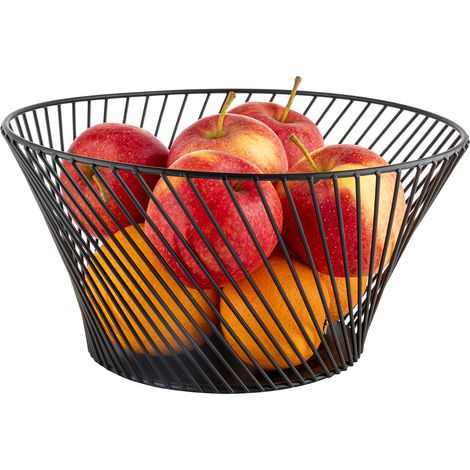 Cesta de frutas metálica Florina Ben de 25,5 x 13 cm, color negro. (1/5)