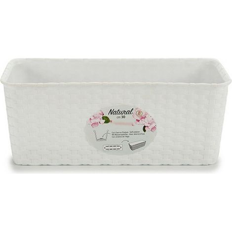JARDINIERE TRESSÉE EN RÉSINE 30CM - BLANC 5JAR974BC (1/2)