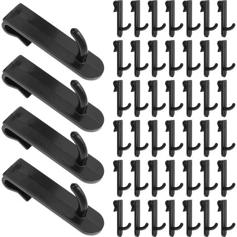 Lot de 50 crochets muraux en maille plastique noire pour