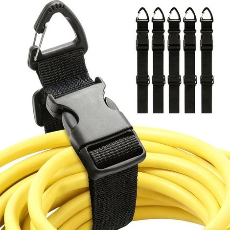Set mit 5 Kabelorganisatoren mit dreieckigen Clips, verstellbar und zur Wandmontage (1/5)
