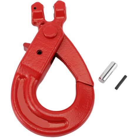 Crochet coulissant à chape 2T, roulement de charge, chaîne de sécurité en acier allié G80 pour la manipulation d'équipement de transport de Port de levage d'usine (1/5)