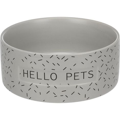 Gamelle pour la Nourriture et l'eau Lada Gris – 1100ml – pour Chien ou Chat Design Joli en céramique émaillée - Résistante, Stable et Facile à Nettoyer (1/5)