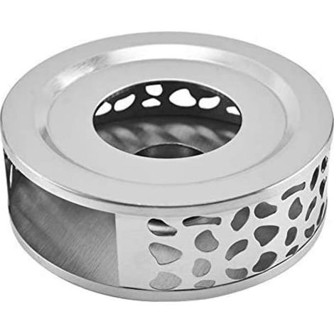 Base De Chauffe-théière en Acier Inoxydable, Chauffe-théière Ronde avec Porte-Bougie Design À Cadre Creux, Base De Chauffe-café À Thé, Base De Thé pour Théière en Verre (1/5)