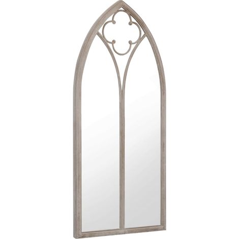 Garden Mirror Sand 70x30 cm Iron for Outdoor Use vidaXL
