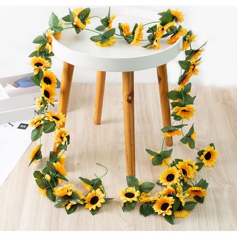 Guirlande Fleurie Artificielle - Guirlande de Fleurs en Soie - Pour Décoration Murale, Arche, Mariage, Anniversaire, Noël - 154 cm (1/5)