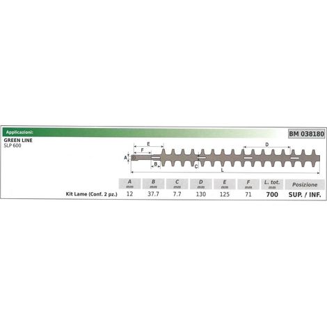 KIT Cuchilla inferior / superior GREEN LINE cortasetos SLP 600 038180