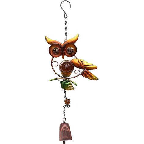Carillon éolien en fer forgé sonnette de porte décorative en forme d'animal couleurs assorties (1/5)