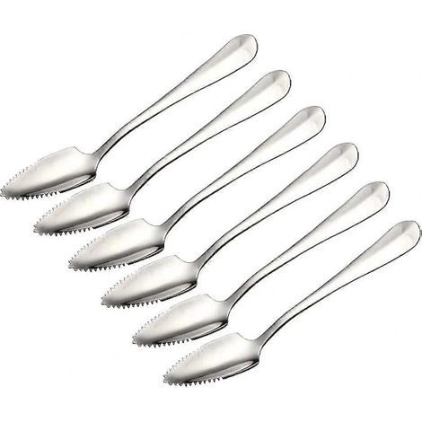 Cuillères à pamplemousse en acier inoxydable, lot de 6 avec picots