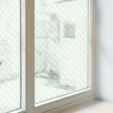 Fensterfolie 50x116 cm PVC Sichtschutz Fenster Dekorativ Dekorfolie Blickdicht Selbstklebend Folie für Schlafzimmer Milchglas Pastellsymmetrie