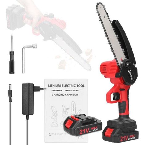 21V 8" 1300mAh electric chainsaw with automatic oiler. (1/4)