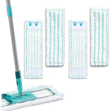 Lot de 4 Serpillières de Rechange Compatibles avec Leifheit Profi XL Micro Duo et Cotton Plus - Housse de Balai 42 cm en Microfibre pour Carrelage, Parquet, Stratifié - 47 x 16,5 cm (1/4)