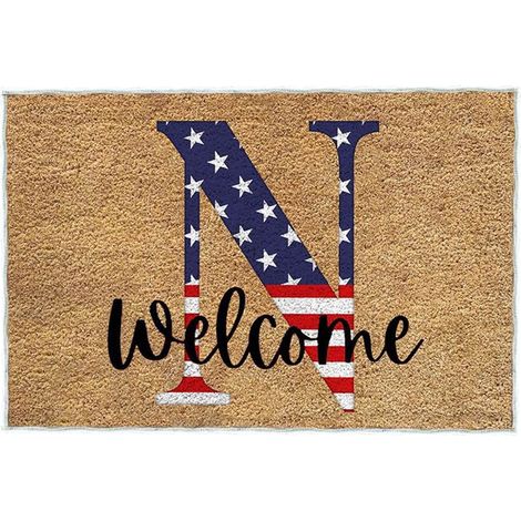 Tapis De Seuil - Tapis D'Entrée Patriote - 60 x 40 cm - Velours Cristal - Anti-Dérapant PVC - Intérieur Extérieur - 1 Pièce (1/4)