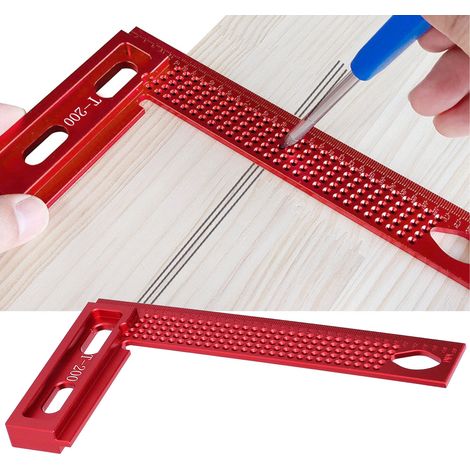 Multifunktionaler Winkelmesser für die Holzbearbeitung, aus 7075 Aluminiumlegierung, mit Markierungen und L-Form. (1/5)