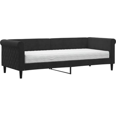 Maison Exclusive - Divano Letto con Materasso Nero 80x200 cm in Velluto (1/5)