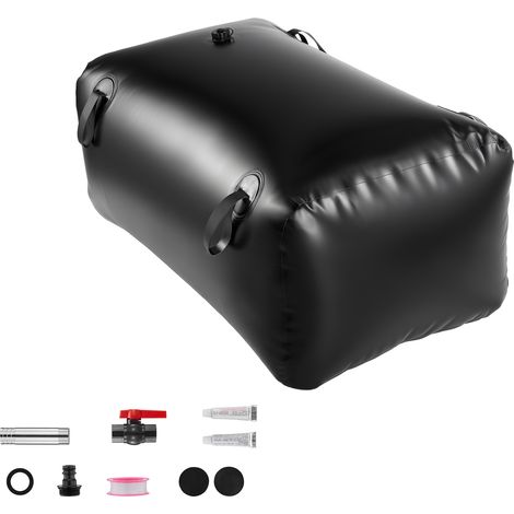 Mophorn Réservoir d'eau souple 240 L - Vessie pliable en PVC pour stockage d'eau, irrigation de jardin, camping, camping-car, usage extérieur et situations d'urgence, robuste et pratique, noir (1/5)