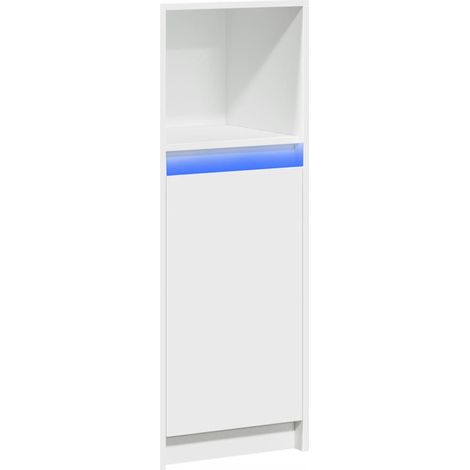Aparador con luz LED madera de ingeniería blanco 38x34x100 cm vidaXL