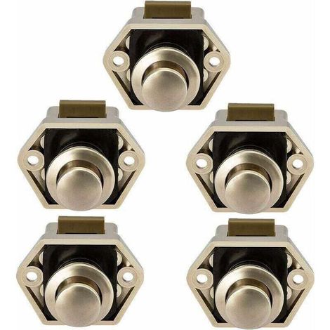Druckknopf-Verriegelung für Wohnmobil – Wohnmobil, Wohnwagen, Schranktürschließer, 5 Stück (Nickel),de