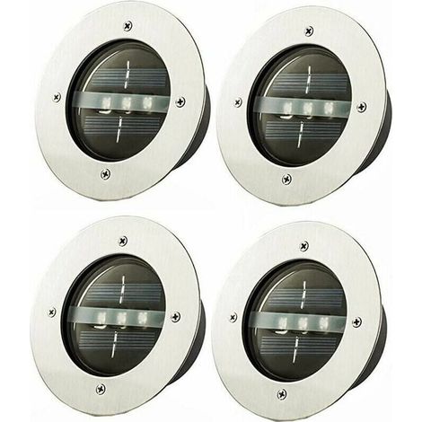Debuns – Spot encastrable extérieur sol LED étanche IP65 – Lot de 4 – Diamètre 120mm – Lumière blanche – Éclairage pour allées et jardins