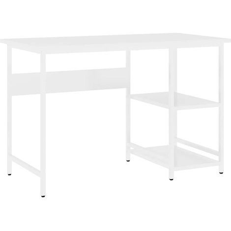 Escritorio para ordenador de MDF y metal blanco 105x50x72 cm vidaXL (1/5)