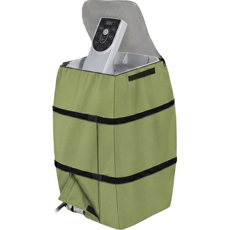 Housse Protection Pompe Spa - 1 Pièce - Tissu Oxford 420D Vert - Imperméable et Anti-UV - Pour Jardin et Terrasse - 26x22x5 cm (1/5)