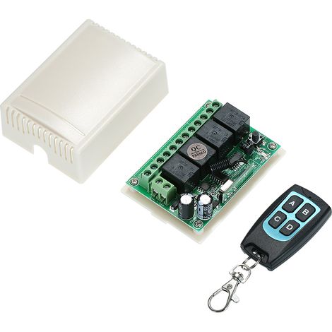 Zoternen 433 MHz kabelloser HF-Schalter, DC 12 V, 4-Kanal-Fernbedienung mit großer Reichweite, 12 V DC-Relais-Empfängermodul, Kippsender, 1527-Chip, Smart-Home-Automatisierung (1 Empfänger)