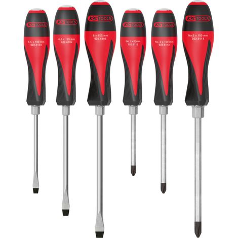 KS Tools - Boîte de 6 tournevis ULTIMATEmax®, 5,5 à 8 mm - PH1 à PH3 - 922.6110