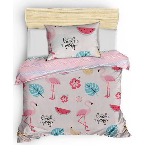Funda nórdica, funda nórdica, ropa de cama Set Blanco Rosa Azul Amarillo (1/4)